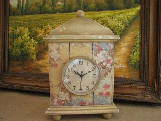 Shabby Country Chic Floral Mantle Clock Home Decor 807472415833  