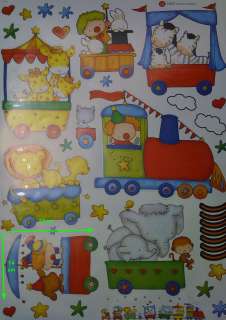 WALL DECO VINYL STICKER KIDS NURSERY small train animal  