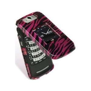  Hard Plastic Phone Design Cover Case Plum and Black Zebra 