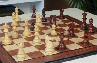 Deluxe Staunton Chess Set Rosewood 3.75 & Deluxe Board  