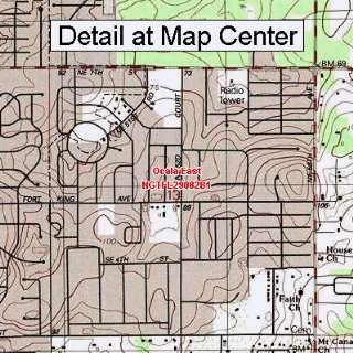   Topographic Quadrangle Map   Ocala East, Florida (Folded/Waterproof