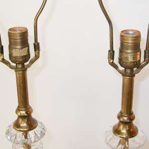 PAIR Frederick Cooper Leaded Glass Crystal Lamps Hollywood Regency Mid 