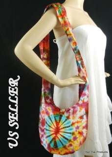 Small Tie Dye Hippie Hobo Sling Shoulder Bag Purse Gypsy Bohemian 