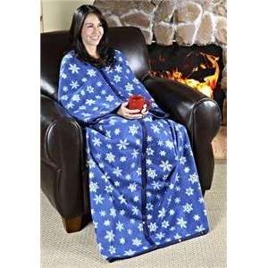    Snuggle Wrap Blue Snowflake Snuggie Fleece Blanket