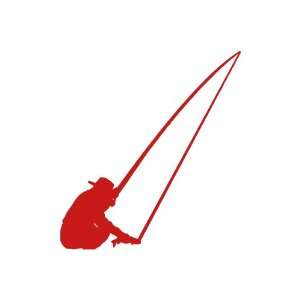    Fly Fishing RED vinyl window decal sticker