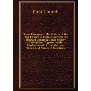  in the History of the First Church in Connexion with the Shepard 