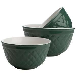 Reco International Weave Pattern Bowls Set of 3, Hunter  