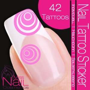  Nail Tattoo Sticker Circle / Circles   rose Beauty