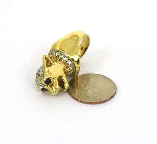 UNIQUE VINTAGE 18K GOLD & DIAMONDS 3D CHIWAWA DOG RING  