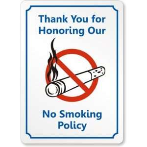  Thank You for Honoring our No Smoking Policy Laminated 