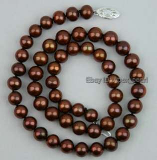 AAA 8 9MM FW Chocolate Pearl Necklace Bracelet Earrings  