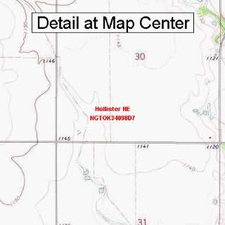  USGS Topographic Quadrangle Map   Hollister NE, Oklahoma 