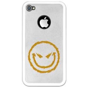    iPhone 4 or 4S Clear Case White Smiley Face Smirk 