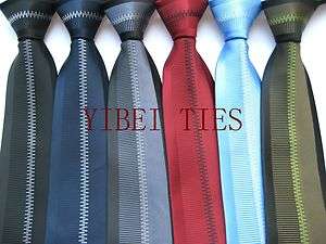 1pc YIBEI Ties Zipper pattern Fabric Necktie Mens Neck Tie For Men 