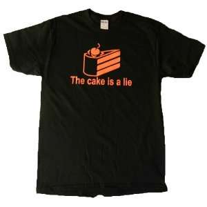 The Cake Is a Lie Funny Gamer T Shirt Small by DiegoRocks 