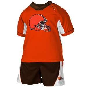   Browns Infant Orange Brown T Shirt & Shorts Set
