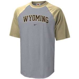  Nike Wyoming Cowboys Ash Classic Raglan T shirt Sports 