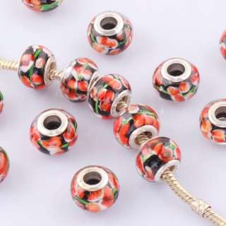 Mix Colour Inlay Crystal European Loose Spacer Disco Ball Charm Beads 