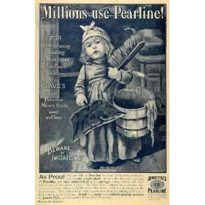  1892 Ad Jams Pyle Pearline Baby Cleaning House Chores Maid 