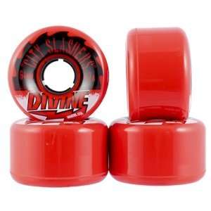  Divine City Slashers 64mm Red Longboard Wheels (Set of 4 