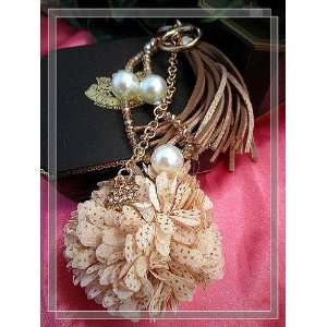 MissMo Cliffon pearled leather Dangling Key/Purse/Bag Decor Chain 