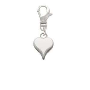  Small Long White Heart Clip On Charm Arts, Crafts 