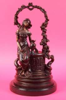 Vintage Singed Icart Romantic Girl Bronze Sculpture Statue Figurine 