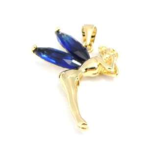  Pendant plated gold Fée Clochette sapphire. Jewelry