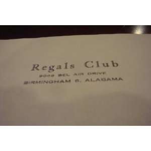  Vintage Birmingham Alabama Regals Club Letterhead 