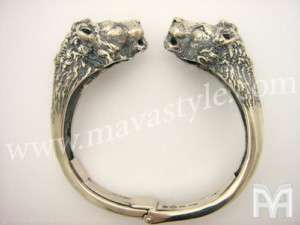 Sterling Silver Animal Lion King Cuff Bracelet Bangle  