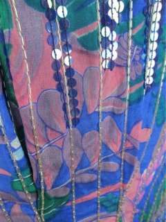 Vintage Draped Batwing Silk sequin Shirt TUNIC mini Dress Jacket PLUS 