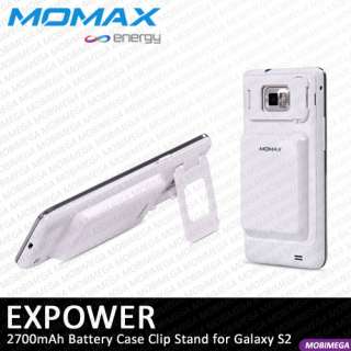   2700mAh High Capacity Battery Clip Stand Galaxy S2 SII i9100 White