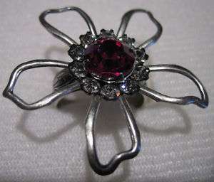 Clara Beau Jewelry Swarovski Crystal Flower Pink Ring  