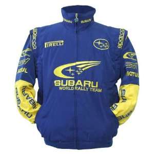 Subaru Racing Jacket Blue with Yellow Sleeves  Sports 
