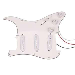  3 Single Coil Shell Prewired Guitar Pickguard Set White 