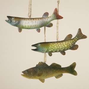   , Muskie and Walleye Pike Fish Christmas Ornaments