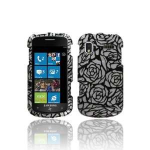  Samsung i917 Focus Graphic Case   Silver/Black Rose (Free 