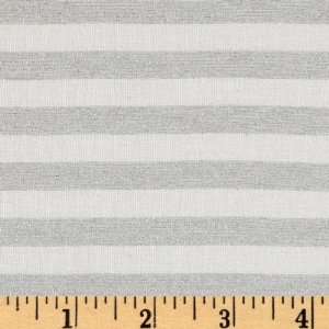   Knit Stripes Silver/Cream Fabric By The Yard Arts, Crafts & Sewing