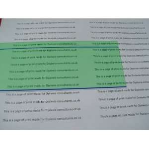 Dyslexia difficulties Plain Reading Rulers x2 grass coloured overlay