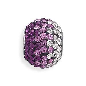   Ball Fading Color Story Bead Slide on Charm Sterling Silver Jewelry