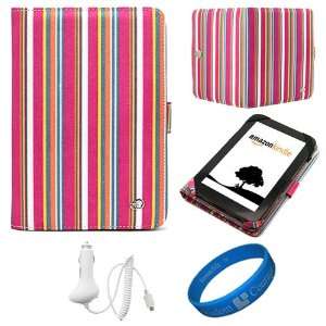  Pink Candy Colored Stripes Canvas Portfolio Protective 