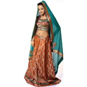   Lehenga from Banaras with Multi Color Choli and Chiffon Dupatta   Silk