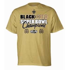  New Orleans Saints Gold Score Super Bowl Champions T Shirt 
