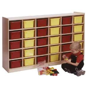  Steffy Wood 30 Tray Mobile Storage Cubby