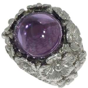  Size 7 925 Silver Purple Flower Dome Ring by David Sigal Jewelry