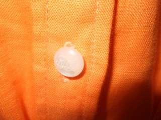 RALPH LAUREN orange linen shirtwaist dress $199 new M  