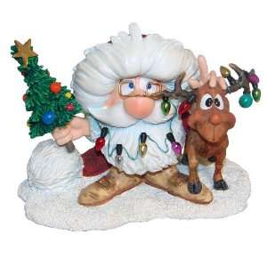  Santa & Siegfried the Reindeer Christmas Figurine