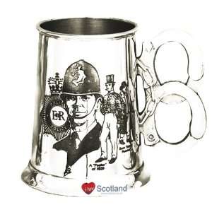  Tankard 1 Pint Pewter History Of Police Handcuff Handle 