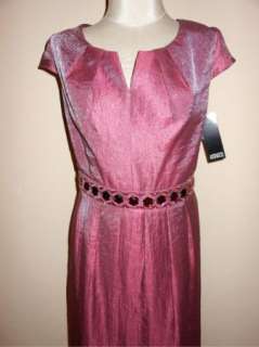 NWT Adrianna Papell Jeweled Waist Shimmer Satin Cocktail Dress 16 $140