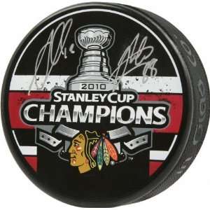  Kane and Toews Chicago Blackhawks Autographed 2010 Stanley 